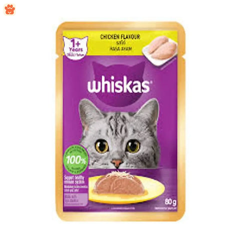 Whiskas Cat Food Pouch Adult Chicken 80gm