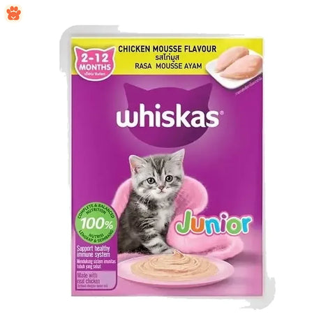Whiskas Cat Food Pouch Jr Chicken Mousse 80gm