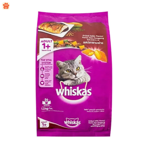Whiskas Grilled Saba Dry Adult Cat Food 1.2kg