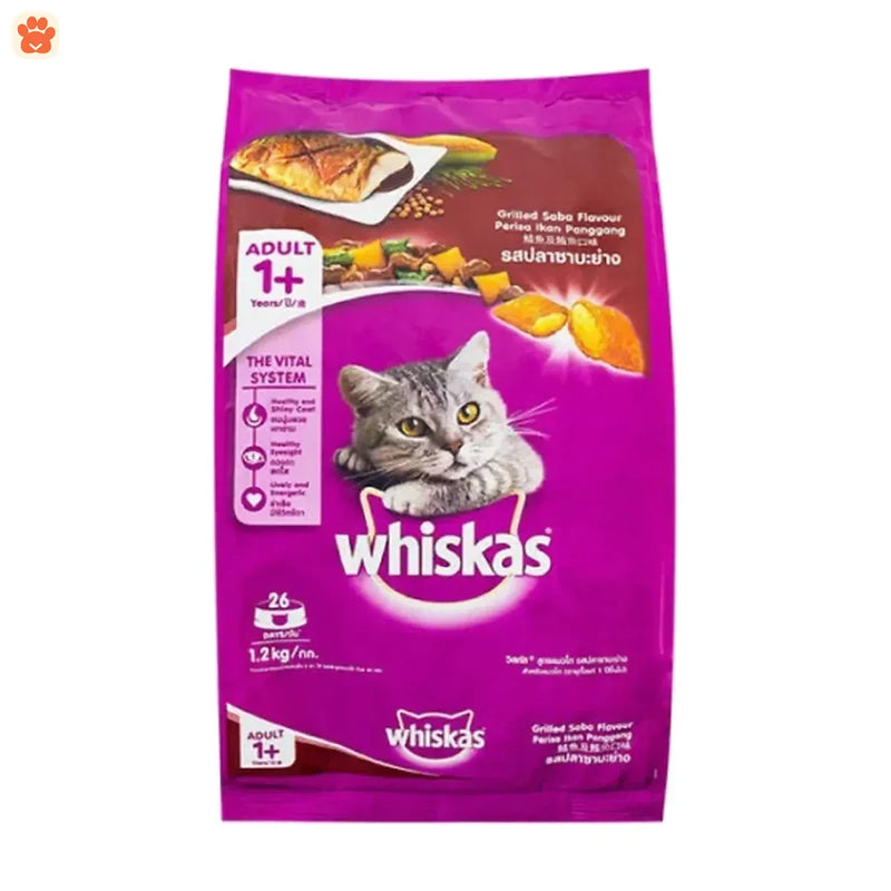 Whiskas Grilled Saba Dry Adult Cat Food 1.2kg