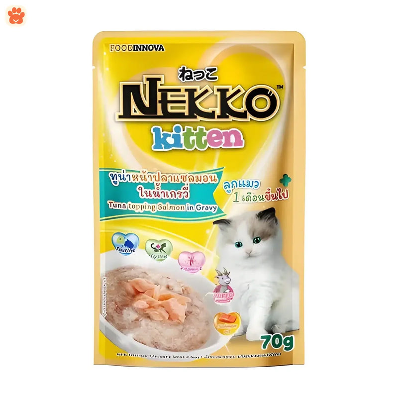 Nekko Kitten Tuna Topping Salmon In Gravy 70g