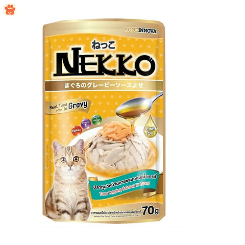 Nekko Cat Food Tuna Topping Salmon In Gravy 70g