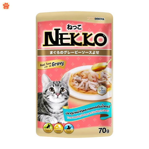 Nekko Tuna Topping Shrimp & Scallop In Gravy 70gm