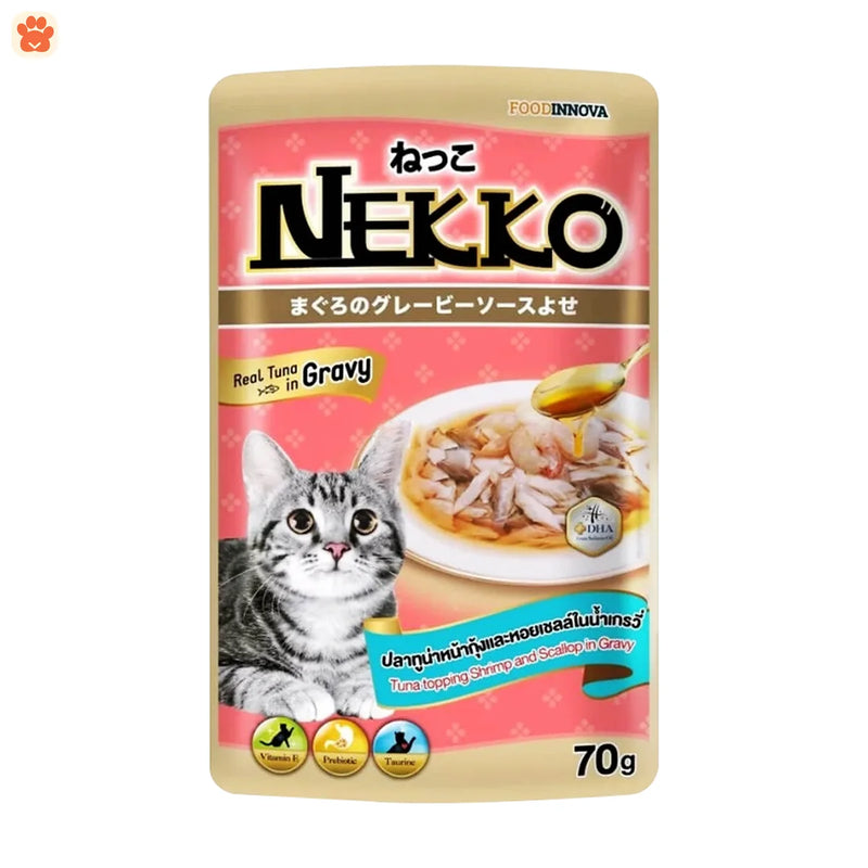Nekko Tuna Topping Shrimp & Scallop In Gravy 70gm