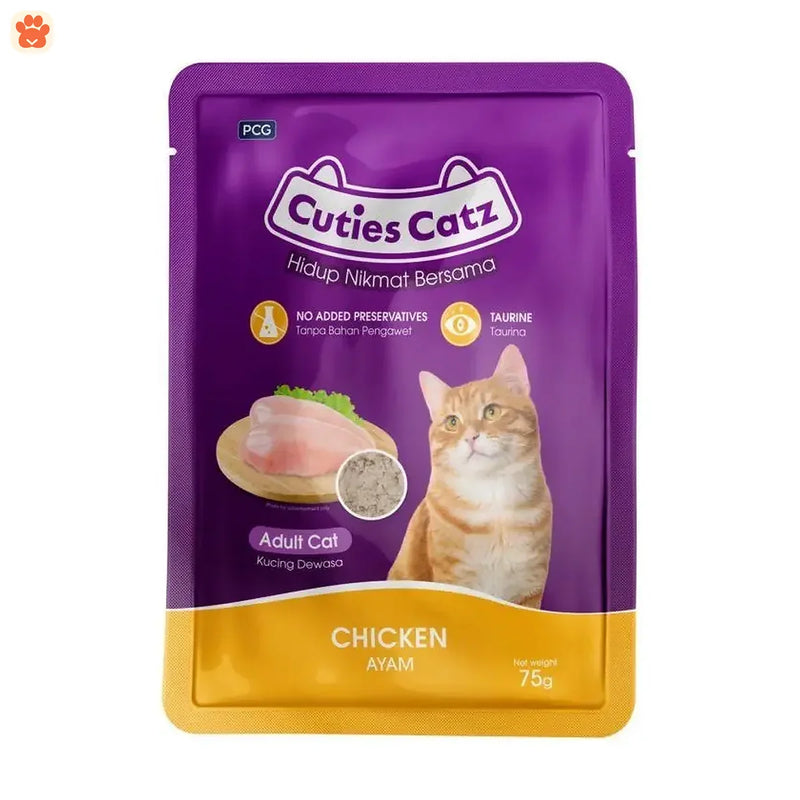 Cuties Catz Pouch Chicken Flv 75gm