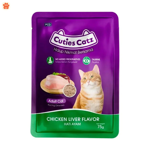 Cuties Catz Pouch Chicken & Liver Flv 75gm