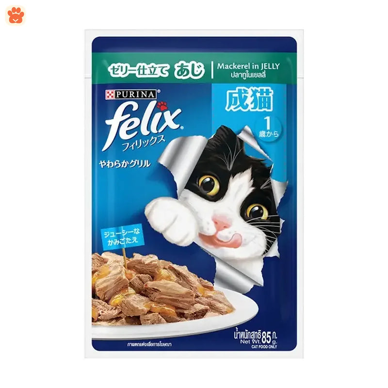 Purina Felix Adult Mackerel In Jelly Cat Food 85gm