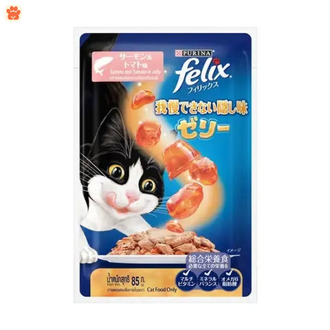 Purina Felix Sensation Adult C/F With Salmon & Tomato in Jelly 85g