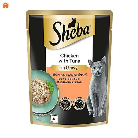 Sheba Pouch Chcken & Tuna In Gravy 70gm