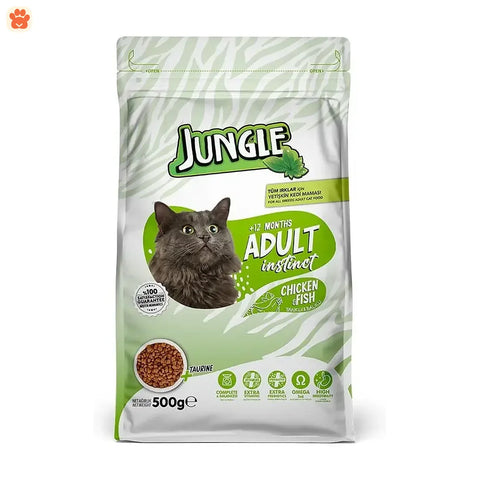 Jungle Adult Dry Cat Food Chicken & Fish 500gm