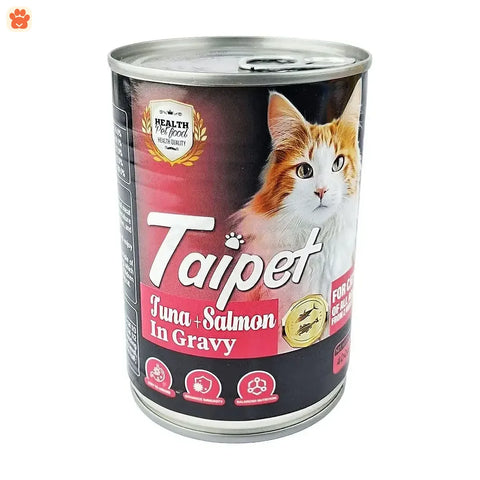 Taipet Cat Food Can Tuna Salmon In Gravy 400gm