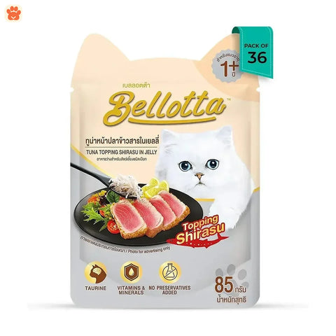 Bellotta Adult Cat Food Tuna Topping Shirasu in Jelly 85gm