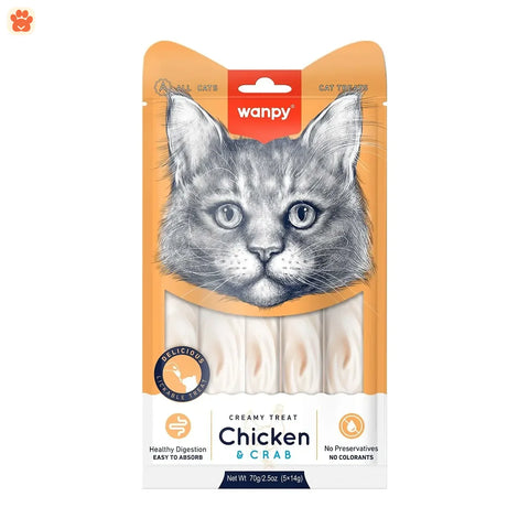 Wanpy Creamy Cat Treat Chicken Crab 70gm