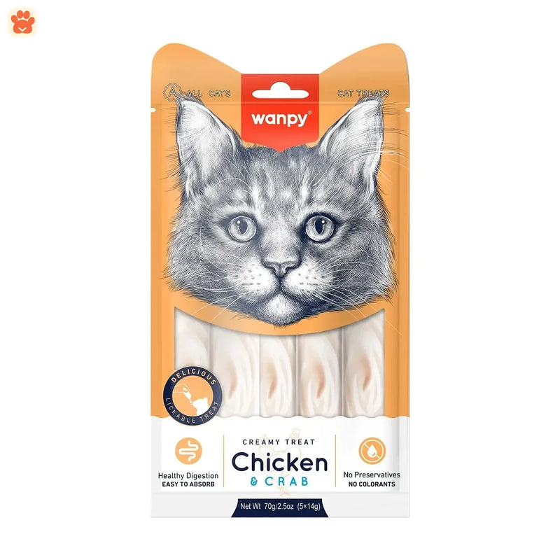 Wanpy Creamy Cat Treat Chicken Crab 70gm
