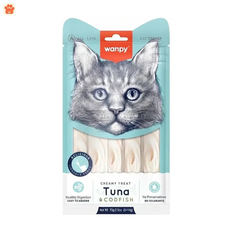 Wanpy Creamy Cat Treat Tuna & Cod Fish 70gm