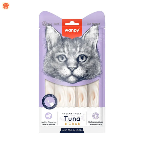 Wanpy Creamy Cat Treat Tuna & Crab 70gm