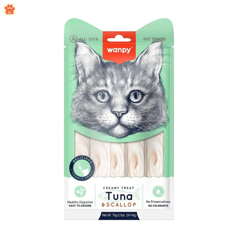 Wanpy Creamy Cat Treat Tuna & Scallop 70gm