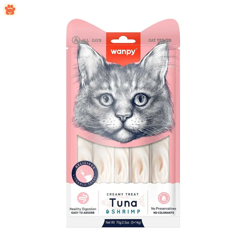 Wanpy Creamy Cat Treat Tuna & Shrimp 70gm