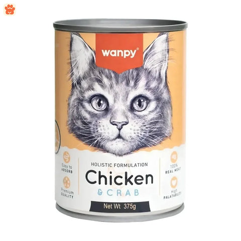 Wanpy Cat Food Can Chicken Crab Flv 375gm