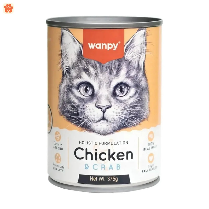 Wanpy Cat Food Can Chicken Crab Flv 375gm