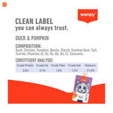 Wanpy Tasty Meat Paste Pouch Duck Pumpkin 90gm — recipe composition and analysis