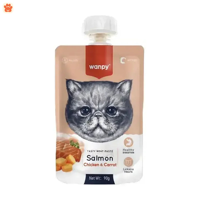 Wanpy Tasty Meat Paste Pouch Salmon Chicken Carrot 90gm