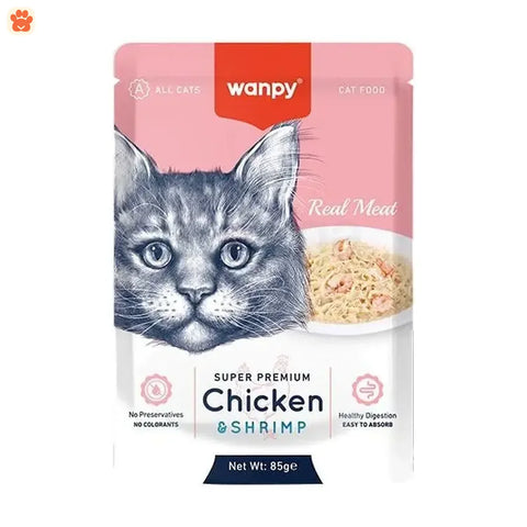 Wanpy Super Premium Pouch Chicken & Shrimp 85gm