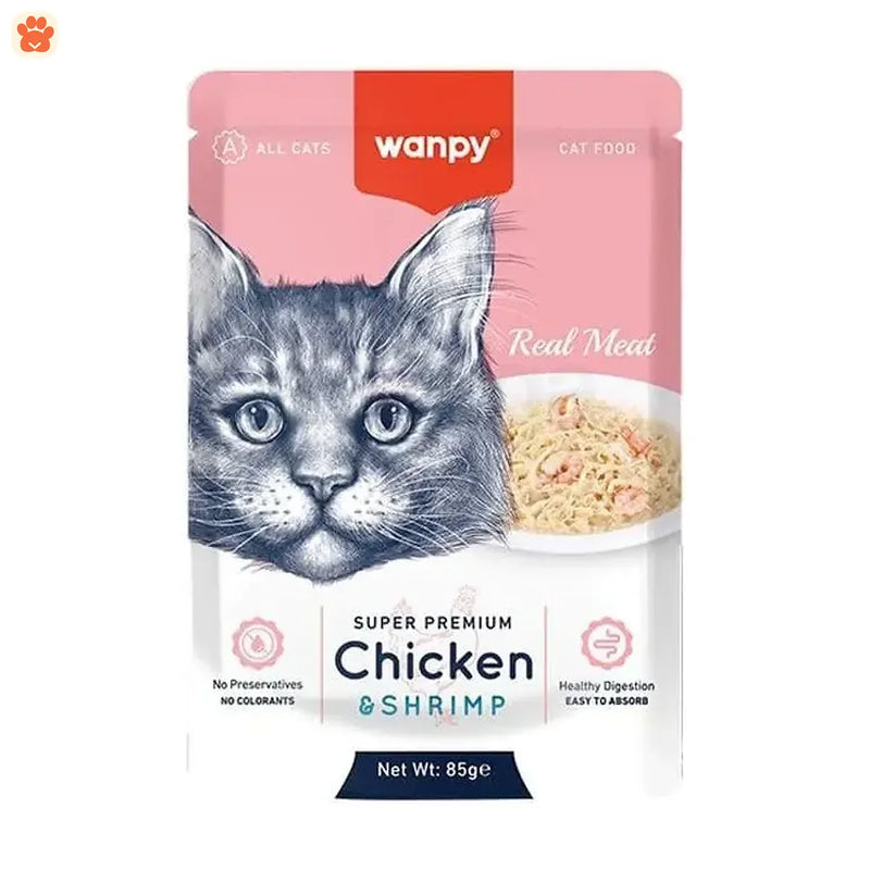 Wanpy Super Premium Pouch Chicken & Shrimp 85gm