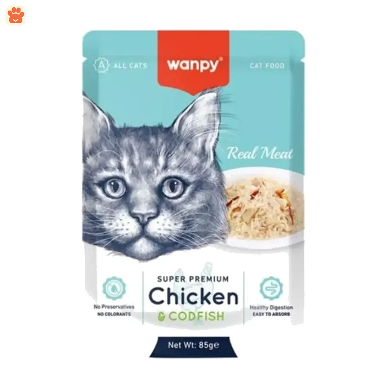 Wanpy Super Premium Pouch Chicken & Codfish 85gm