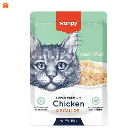 Wanpy Super Premium Pouch Chicken & Scallop 85gm