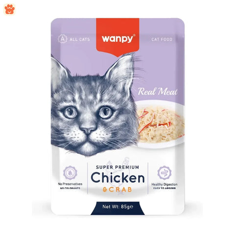Wanpy Super Premium Pouch Chicken & Crab 85gm